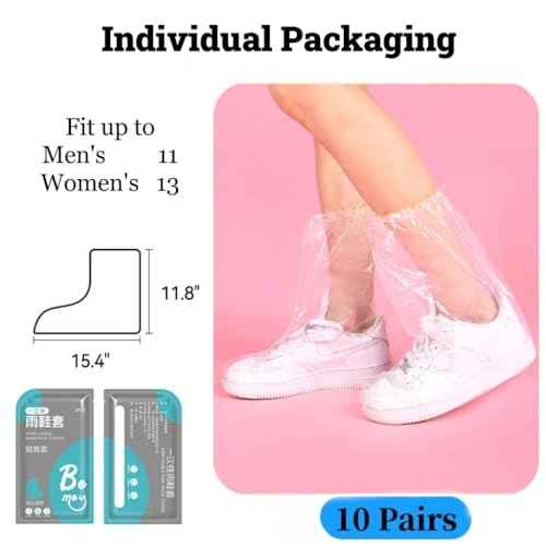 20 PCS Shoe Covers Disposable, Rain Shoe Covers, Shoe Covers for Rain, Waterproof Boot Covers, Disposable Shoe Covers, Non-Slip Outdoor Waterproof Shoe Covers Women and Men (10 Pairs,Clear)