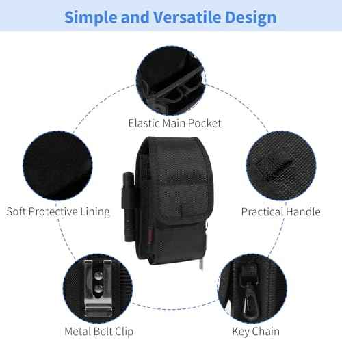 KENOBE Belt EDC Pouch, 5-Pocket Multi-Purpose Tool Holder, Multitool Holster Tactical Pouch Cell Phone Organizer for Work, Hiking, Camping, Barbecue, Rescue