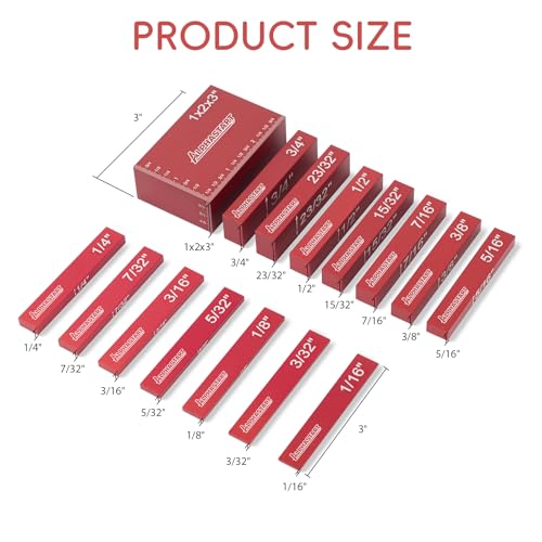 Alphastart 15-Piece Aluminum Height Setup Blocks for Router Table & Table Saw, 0.001 Inch Precision