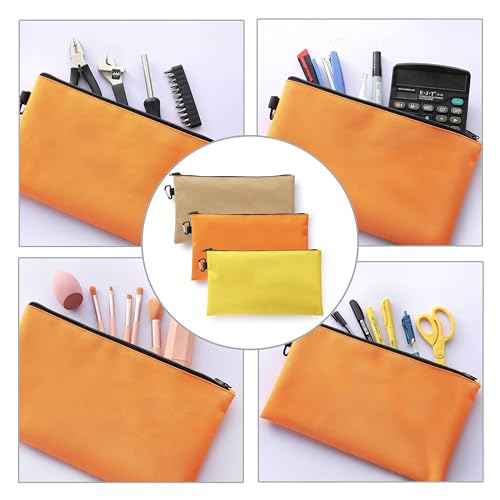 3PCS Tool Pouches with Zipper, Premium small Tool Bags, Waterproof Utility zipper Pouch for Organizers and Storage