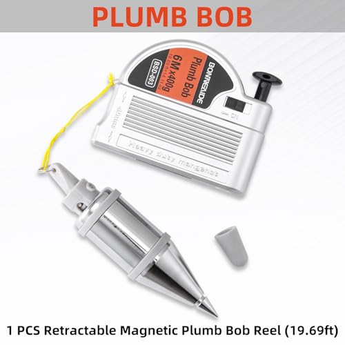 Retractable Plumb Bob Tool for Construction Industry Assignments, 14