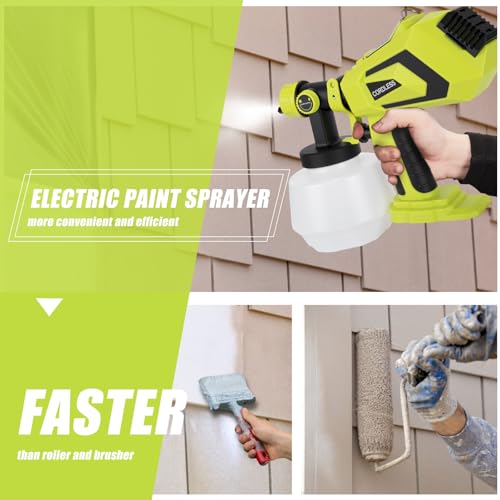 Cordless Paint Sprayer for Ryobi 18V Battery (Battery NOT Included), Cordless Paint Sprayers with 1200ML Container for Home Interior and Exterior, House, Fence, etc