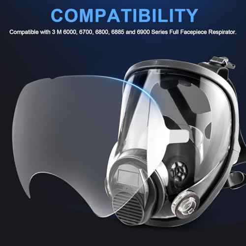 20 Pack Face Shield Cover, Peel Off Lens Cover Compatible with 3M Full Face Respirator Mask 6885, 6900, 6800, 6700, 6000 Series, Protective Cover for 6800 Respirator Parts