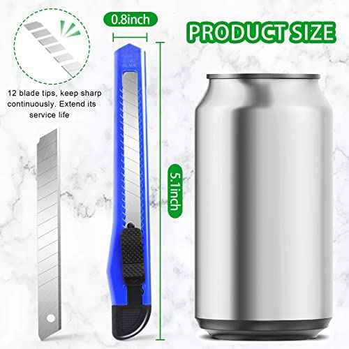 8 Pack Box Cutter Utility Knife, 9mm Snap-off Box Cutter Retractable for Opening Packages Cartons, Boxes, Disposable Box Cutters Exacto Knife Perfect for Office and Home use