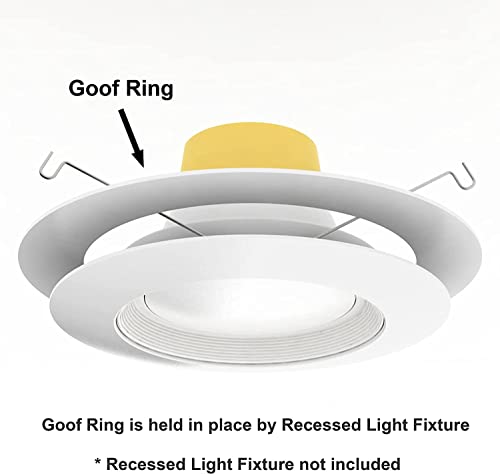 8 Pack Matte White Recessed Light Trim Rings for 6-Inch Can Fixtures, Outer Diameter 8 Inches