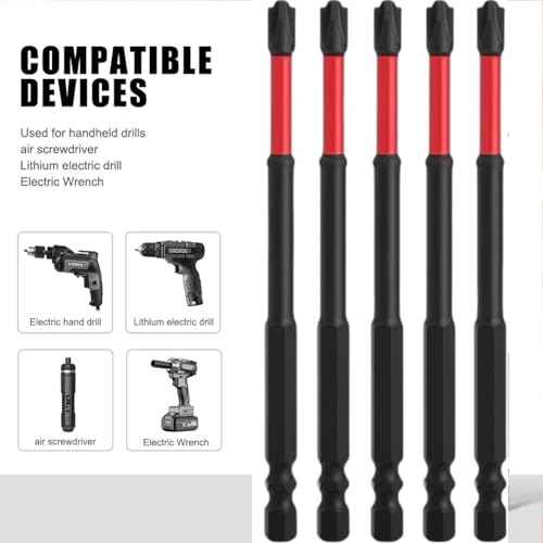 FPH2 Impact Screwdriver Bit Set - 65mm & 110mm Slotted Heads 1/4 Inch Hex Shank, Cross Slot Screw Driver Drill Bits Used Electricians £¬CNC Machined Tips with Magnetism,(10pcs)