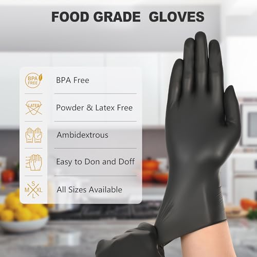 SWIFTLITE Large Disposable Vinyl Food-Grade Gloves Latex-Free - 100 Pack