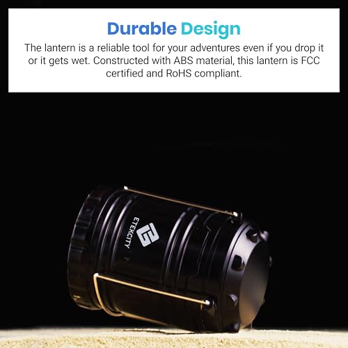 Etekcity 2-Pack LED Camping Lanterns, Battery Operated, Collapsible & Waterproof