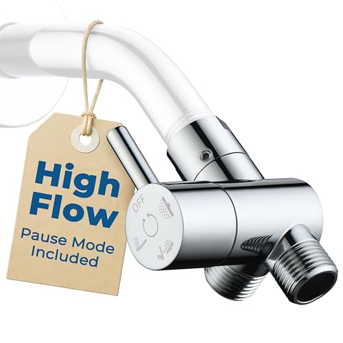 G-Promise Chrome Solid Metal High-Flow Shower Diverter Valve with Pause Function