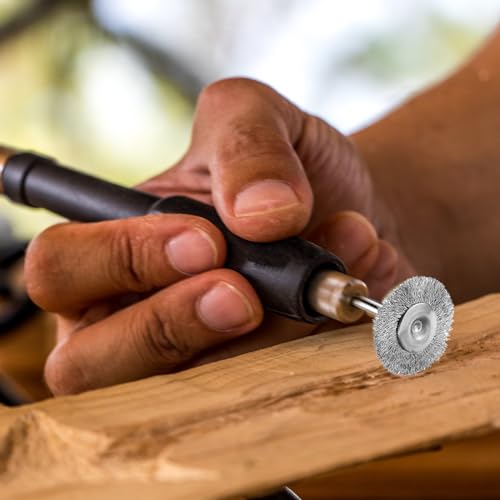 15 Pieces Stainless Steel Wire Brushes, Wire Brush Wheel, Steel Wire Polishing Wheel Kits for Dremel Rotary Tools (1/8 Inch Mandrel)