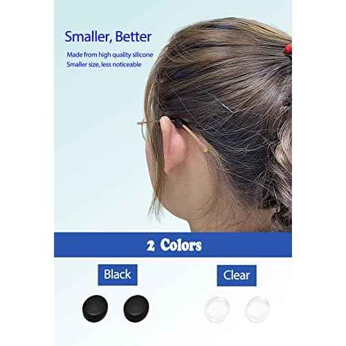 lvvfit Silicone Eyeglasses Temple Grips Retainer, Anti-Slip Soft Silicone Glasses Retainers, Mini Eyewear Retainer