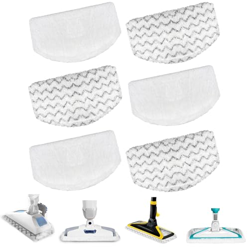APRIL-FLOWER 6-Pack 1940A Steam Mop Pads for Bissell PowerFresh Deluxe Scrubbing Mop