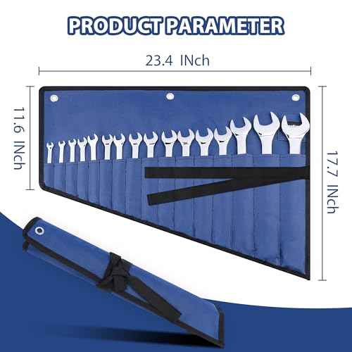 16 Pockets Wrench Roll Organizer, Wrench Pouch Roll Up with Water Proof Oxford Cloth, ool Roll Bag for Wrenches Organization