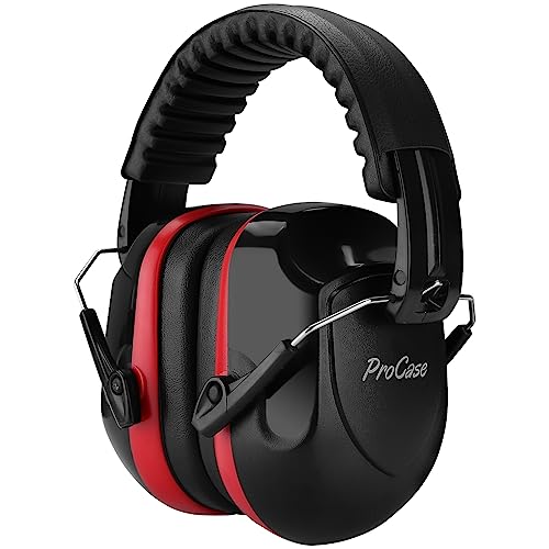 ProCase Hearing Protection Ear Muffs Red 1 - Noise Cancelling Headphones SNR 33dB