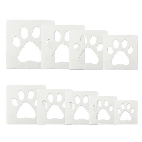 Paw Stencil, 8Pcs Large Dog Paw Stencil for Painting,Cute Bear Cat-Paw Print Stencils Template Reusable Plastic Animal-Paw Paint Stencils for Crafts Art Painting on Wood Paper Flag Wall Home Decor