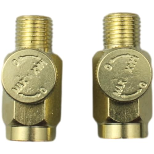 2pcs Brass In-Line Air Flow Regulator Adjustable 1/4" NPT Male & Female In-Line Air Flow Valves Air Pressure Compressor Control Tool