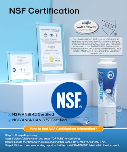 ICEPURE UKF8001 Water Filter Pack of 2 for Whirlpool RWF0900A EDR4RXD1 - Contaminant Reduction NSF Certified