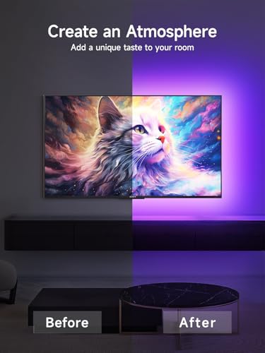 KANTUTOE 16.4ft RGB TV Backlight Strip for 45-75 Inch TVs with Music Sync App Control