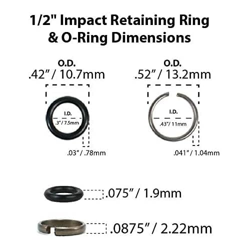 10 sets of 1/2" Impact Wrench Socket Retainer rings with O-ring/Impact Wrench Tool Parts and Accessories/impact friction ring/hog ring/O-ring Square Drive Socket Retainer Ring