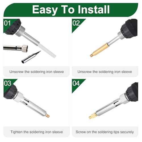 Heat-Set Insert Tips Soldering Iron Tips M2 M2.5 M3 M4 M5 M6 M8 1/4",Thread Inserts Compatible with FX-888D Weller SP40NKUS and Yihua 939D Irons,for Connecting 3D Printed Parts and Plastic Parts