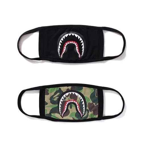 2-pack shark patterns Cotton dust masks,cotton mask funny Anti-dust Face mask,Ski Cycling Camping Half Face Mouth Masks for Boys and Girls