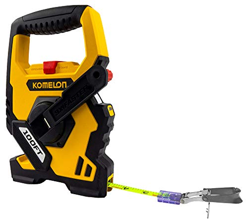Komelon N9100 Open Reel Steel Tape Measure, 100-Feet, Yellow