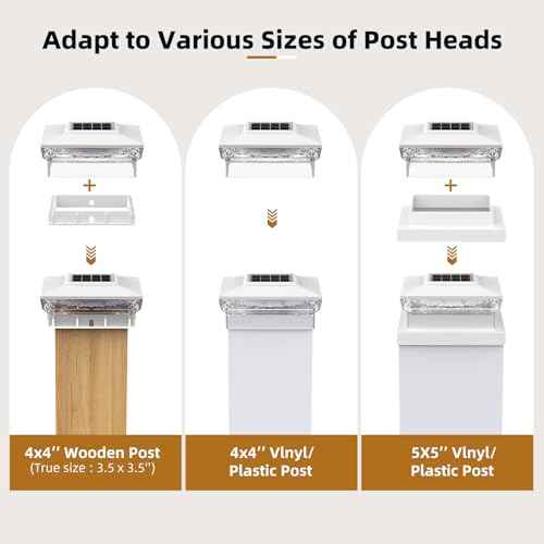 Solar Post Cap Lights, 12 Pack Outdoor Fence Post Solar Lights for 4x4 5x5 Wood/Vinyl Posts, 10-12 Hours Dusk to Dawn Warm/Cool Light Glow for Garden/Deck - White