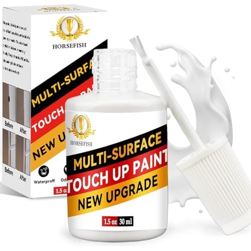 White Touch Up Paint, Multi-Surface Touch Up Paint Pen, White Paint for Chips, Scratches, Interior and Exterior House Paint for Wall Enamel Furniture Appliance Porcelain Cabinet Bath(Semi-Gloss)