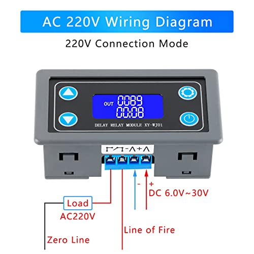 Digital Delay Relay Timer Module DC 6-30V 0.01s-9999min for Automation