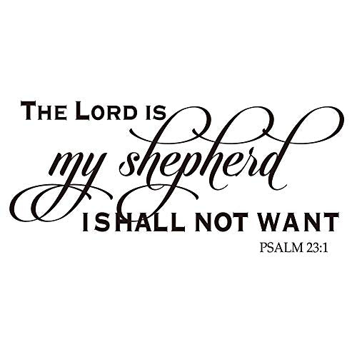 The Lord is My Shepherd ISHALL NOT Want - Psalm 23:1 -Carved Letters Christian Quotes Wall Decal Religious Motto Bible Verse Art Letters Home D?cor