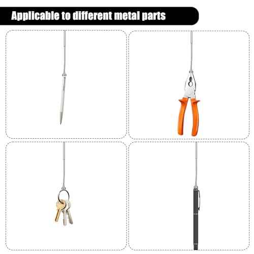 2 PCS 5 Lbs Flexible Magnetic Pickup Tool Set, 26 Inch Telescoping Magnetic Grabbers Magnetic Pick-Up Tool with Pocket Clip, Spring Bendable Extension Pick up Magnetic Extension Tool for Men, Birthday