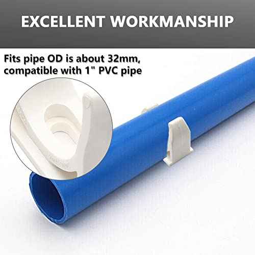 1 Inch PVC Water Pipe Clamps Clips, U-Shaped Buckles PEX Clips Pipe Hangers Clamps, PEX Holder Pipe Support for Water Pipes Tubing Hoses(20 Pack)