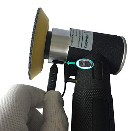 PROSHI 2" & 3" Dual Action Mini Air Sander Kit with Pads & Accessories - Pneumatic Orbital Polisher for Auto, Wood, Metal