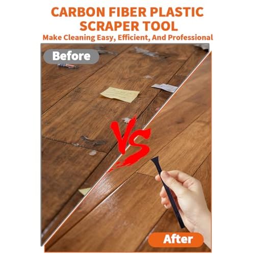 18 PCS Carbon Fiber Plastic Scrapers Tool, Non-Scratch Scraper Tool for Tight Spaces, Multi-Purpose Label Scraper Pen-Shaped, for Car Cleaning Supplies, Kitchen, Crevices, Stains (Black)