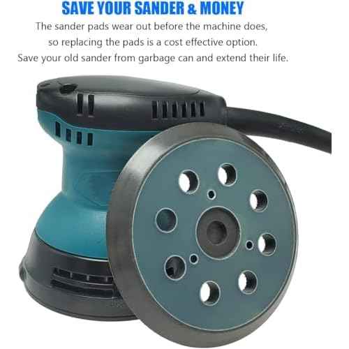 Replacement Sander Pad for Makita 743081-8, 743051-7 - Fit BO5041/K, BO5010/K, BO5030/K, BO5031/K, XOB01Z Random Orbital Sanders - Standard 5" Hook and Loop Sander Pad