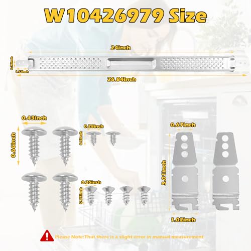 IWIWE W10426979 24-Inch Dishwasher Mounting Bracket Kit for Granite Countertops – For Standard 24" Dishwashers