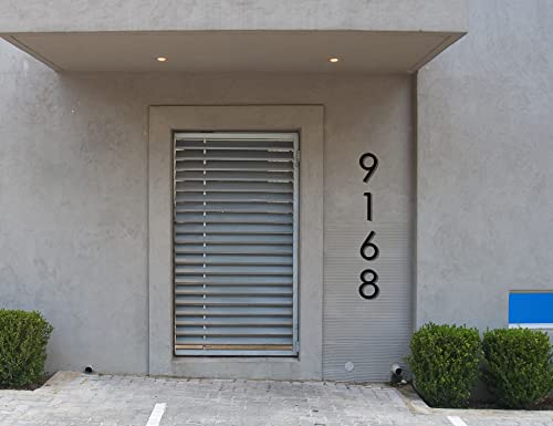 REINCARVATION 12 Inch Modern Floating House Numbers - Black Rust-Proof Metal Address Plaque, Sibling Listing Version 1