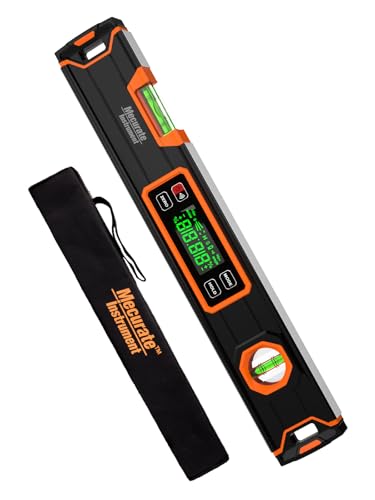 Mecurate 15.7-Inch Digital Level & Magnetic Angle Finder – Orange, ±0.1°