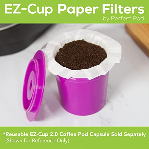 Perfect Pod EZ-Cup Paper Filters with Lid, 200 Count (4 Packs of 50) for Reusable Coffee Pods