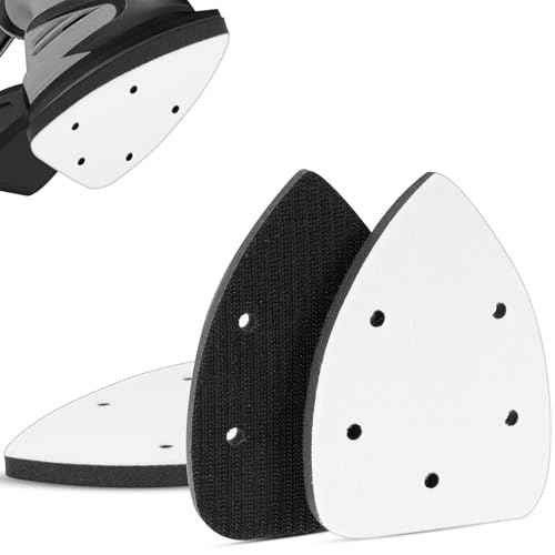 3 Pack Mouse Sander Pads Foam Sanding Pads Detail Sander Pads with 5 Holes Mouse Sander Sandpaper Backing Pad for Sander Accessories Replacement Flexibility & Balancing Sanding Pressure