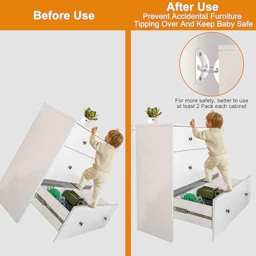 Furniture Anchors (8 Pack) for Baby Proofing, Anti Tip Furniture Anchor Securing 420lbs Tension Earthquake Resistant Metal Furniture Wall Anchor Prevent Baby Pet from Falling Furniture