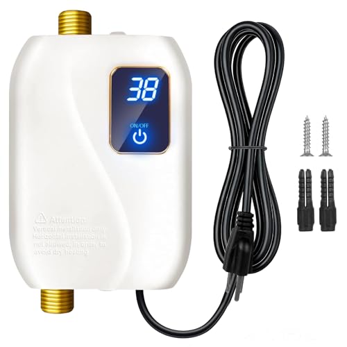 110V Electric Tankless Water Heater 3000W Instant On-Demand Hot Water for Kitchen & Bathroom