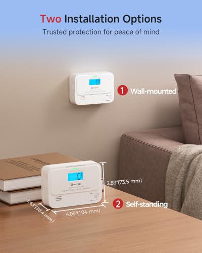 Heiman 1 Pack Carbon Monoxide Detector with Digital Display, Low-Level CO Alarm
