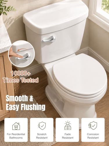 YULARA Silver Front Mount Toilet Flush Handle Replacement Kit for American Standard & Mansfield