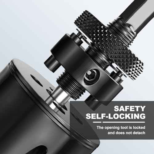 1-3/16" | 30mm Hole Saws with Heavy Duty Arbor HSS Bi-Metal Hole Cutter Drill Bit for Wood Cornhole Boards Plastic Drywall Metal Fiberboard(Black)