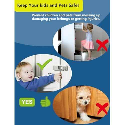 Child Proof Refrigerator Lock,4 Sets Fridge Locks for Kids with 3M Adhesive Backing, Fridge lock for Refrigerators,Oven Lock,Drawers,Wardrobes and Freezers,Child Safety Cabinet Locks Baby Proofing