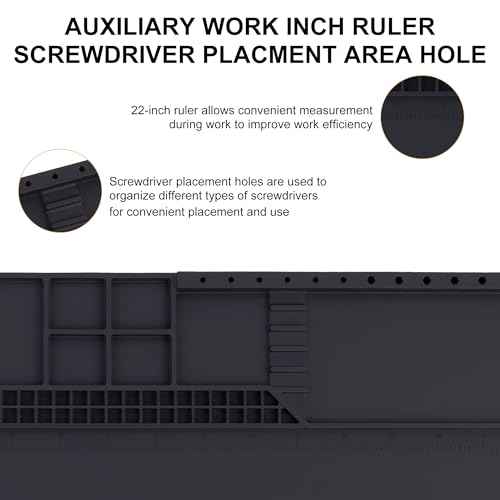 Premium Heat Resistant 932¡ÆF 22"x 14.2" Magnetic Silicone Soldering Mat Electronics Work Mat for Computer Cell Phone Laptop Repair,BGA Soldering Gun Iron Workbench Protection