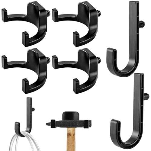 6 Packs Storage Shed Hooks Compatible with Suncast/Craftsman Shed, U-Shape and J-Shape Storage Shed Shelves Accessories for Organizing Tool, Ladders, Bulk Items
