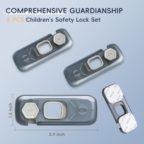 Blissleaf 2 Pack Clear-Blue Child Safety Refrigerator & Freezer Door Locks