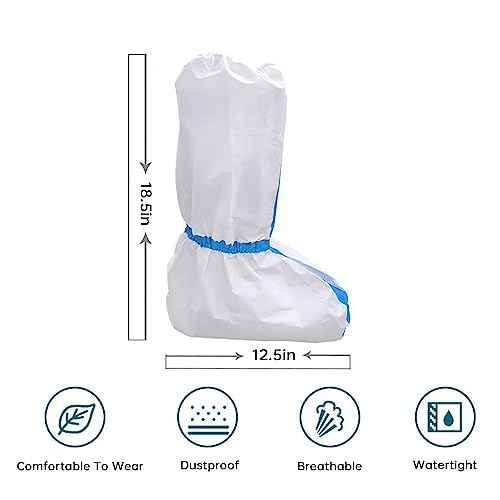 5 Pairs Disposable Boot and Shoe Covers,non-slip waterproof£¬Suitable for indoor and outdoor, catering, sanitation, disinfection protection, community protection